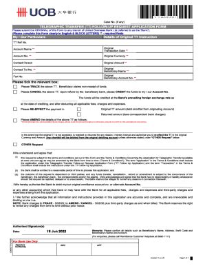 uob telegraphic charge.